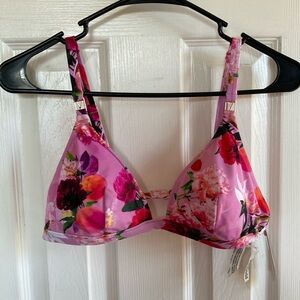 Victoria’s Secret Floral Pink Bikini Top XL NWT